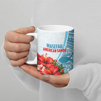 Personalized American Samoa Masefau Ceramic Mug Hibiscus Tropical Floral Whale Polynesian Tribal Pattern TS04 - Polynesian Pride