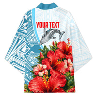 Personalized American Samoa Masefau Kimono Hibiscus Tropical Floral Whale Polynesian Tribal Pattern TS04 - Polynesian Pride