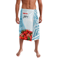Personalized American Samoa Masefau Lavalava Hibiscus Tropical Floral Whale Polynesian Tribal Pattern TS04 White Blue - Polynesian Pride