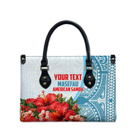 Personalized American Samoa Masefau Leather Bag Hibiscus Tropical Floral Whale Polynesian Tribal Pattern TS04 - Polynesian Pride