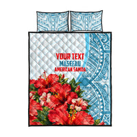 Personalized American Samoa Masefau Quilt Bed Set Hibiscus Tropical Floral Whale Polynesian Tribal Pattern TS04 - Polynesian Pride