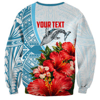 Personalized American Samoa Masefau Sweatshirt Hibiscus Tropical Floral Whale Polynesian Tribal Pattern TS04 - Polynesian Pride