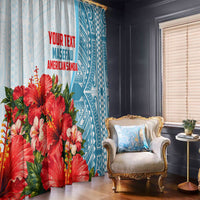 Personalized American Samoa Masefau Window Curtain Hibiscus Tropical Floral Whale Polynesian Tribal Pattern TS04 - Polynesian Pride