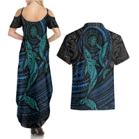 Polynesian Whale Couples Matching Summer Maxi Dress and Hawaiian Shirt TS04 - Polynesian Pride