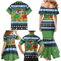Micronesia Christmas Family Matching Mermaid Dress and Hawaiian Shirt with Santa Turtle Coral Reef and Holiday Ocean Pattern TS04 - Polynesian Pride