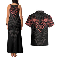 Feminine Polynesian Couples Matching Tank Maxi Dress and Hawaiian Shirt Mandala Tattoo Style TS04 - Polynesian Pride