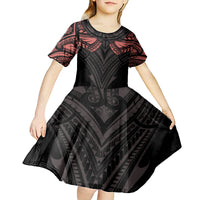 Feminine Polynesian Kid Short Sleeve Dress Mandala Tattoo Style TS04 - Polynesian Pride