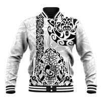 Hawaii Baseball Jacket with Polynesian Turtle TS04 Unisex Black/White - Polynesian Pride