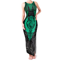 Polynesian Family Matching Tank Maxi Dress and Hawaiian Shirt Abstract Tiki TS04 Mom's Dress Black Yellow - Polynesian Pride