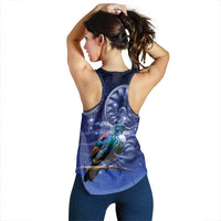 Tui Bird Matariki Galaxy Women Racerback Tank Koru Silver Fern Aotearoa