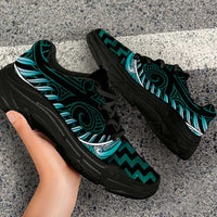 Turquoise Matariki New Zealand Chunky Sneakers Maori Poutama Galaxy Vibes