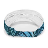 Turquosie Polynesia Sun Visor Cap Plumeria Tropical Leaves With Galaxy Polynesian Art
