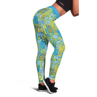 Tuvalu Manuia te Kilisimasi Leggings Pacific Patchwork Xmas Vibes - Polynesian Pride