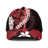 Ulaula Aloha Hawaii Lei Mesh Trucker Cap Tropical Flowers Elegant Vibe - Polynesian Pride