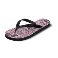Vintage Aloha Block Quilt Flip Flops Pink Inspired Lei Motifs - Polynesian Pride