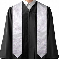 White Sunday Lotu Tamaiti Graduation Stole Polynesian Wave Pastel Mauve - Polynesian Pride