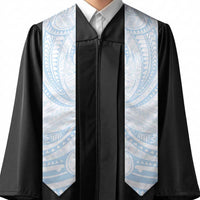 White Sunday Lotu Tamaiti Graduation Stole Polynesian Wave Pastel Sky Blue - Polynesian Pride