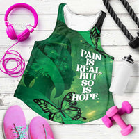 World Mental Health Awareness Month Women Racerback Tank Warriors Brave Strong Galaxy Vibes LT14 Green - Polynesian Pride