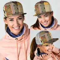 Yellow Aotearoa Kowhaiwhai Pattern Mesh Trucker Cap NZ Maori Quilt Style - Polynesian Pride
