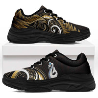 Yellow New Zealand Chunky Sneakers Aotearoa Silver Fern With Manaia Maori Unique LT14 Yellow - Polynesian Pride