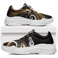 Yellow New Zealand Chunky Sneakers Aotearoa Silver Fern With Manaia Maori Unique LT14 Yellow - Polynesian Pride