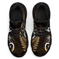 Yellow New Zealand Clunky Sneakers Aotearoa Silver Fern With Manaia Maori Unique LT14 - Polynesian Pride