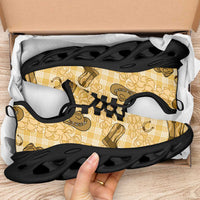 Yellow Palaka Hawaii Cowboy Clunky Sneakers Puakenikeni Lei Paniolo Papale Seamless Vibes LT14 - Polynesian Pride