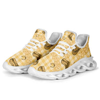 Yellow Palaka Hawaii Cowboy Clunky Sneakers Puakenikeni Lei Paniolo Papale Seamless Vibes LT14 - Polynesian Pride