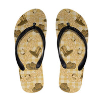 Yellow Palaka Hawaii Cowboy Flip Flops Puakenikeni Lei Paniolo Papale Seamless Vibes LT14 Yellow - Polynesian Pride