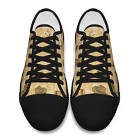 Yellow Palaka Hawaii Cowboy Low Top Shoes Puakenikeni Lei Paniolo Papale Seamless Vibes LT14 - Polynesian Pride