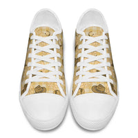 Yellow Palaka Hawaii Cowboy Low Top Shoes Puakenikeni Lei Paniolo Papale Seamless Vibes LT14 - Polynesian Pride