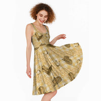Yellow Palaka Hawaii Cowboy Midi Dress Puakenikeni Lei Paniolo Papale Seamless Vibes LT14 - Polynesian Pride