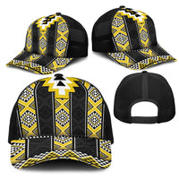 Yellow Taniko Aotearoa Mesh Trucker Cap Niho Taniwha Mix Poutama - Polynesian Pride