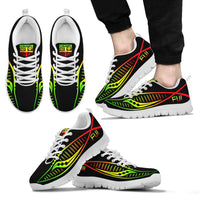 Fiji Sneakers - Fiji Flag Polynesian Knife Reggae Style Men's Sneakers - White Sole - Polynesian Pride