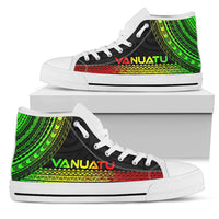 Vanuatu High Top Shoes - Polynesian Reggae Chief Version Unisex White - Polynesian Pride
