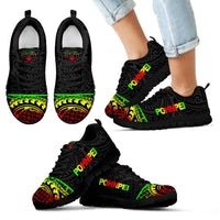 Pohnpei Sneakers - Pohnpei Flag Micronesia Reggae Style - Polynesian Pride