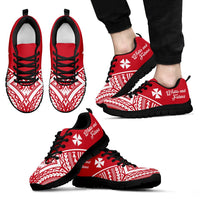 Wallis And Futuna Sneakers - Wallis And Futuna Coat Of Arms Polynesian Tattoo Unisex Black - Polynesian Pride