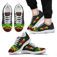 Pohnpei Sneakers - Pohnpei Flag Micronesia Reggae Style Unisex White - Polynesian Pride