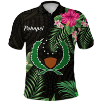 Polynesian Pride Apparel Pohnpei Micronesia Gold Polo Shirt Tropical Flowers Unisex Gold - Polynesian Pride