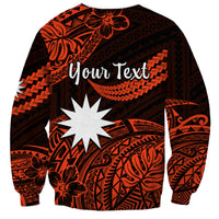 (Custom Personalised) Nauru Polynesian Hibiscus Naoero Red Sweatshirt LT14 - Polynesian Pride