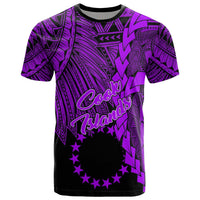 Cook Islands T Shirt Tribal Wave Tattoo Purple Unisex Purple - Polynesian Pride