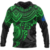 Pohnpei Hoodie Polynesian Green Turtle Unisex GREEN - Polynesian Pride