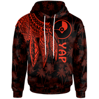 Yap Hoodie Polynesian Wings (Red) Unisex Red - Polynesian Pride