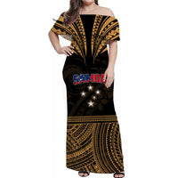 Custom Polynesian Couple Outfits Samoa Tatau Matching Dress and Hawaiian Shirt Gold Polynesian Proud Samoan LT13 - Polynesian Pride
