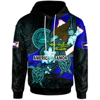 American Samoa Hoodie American Samoa Independence Day With Bald Eagle and Polynesian Patterns LT10 Red - Polynesian Pride