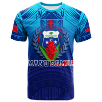 Custom Manu Samoa Legend T Shirt LT12 Unisex Blue - Polynesian Pride