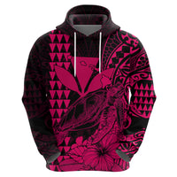 Kakau Polynesian Tribal Hawaiian Turtle with Kanaka Maoli Pink Hoodie LT9 - Polynesian Pride