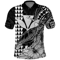 Kakau Polynesian Tribal Hawaiian Turtle with Kanaka Maoli Black Polo Shirt LT9 Black - Polynesian Pride