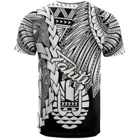 Tahiti Polynesian Custom T Shirt Tribal Wave Tattoo White - Polynesian Pride