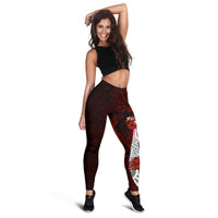 Philippines Polynesian Legging - Coat Of Arm With Hibiscus - Polynesian Pride